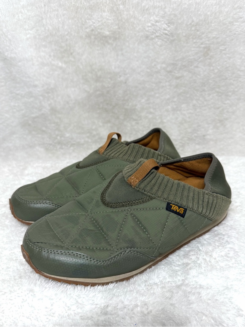 Teva ReEmber Moc Slip-On Slipper Shoes Olive Green Puffy Size 7